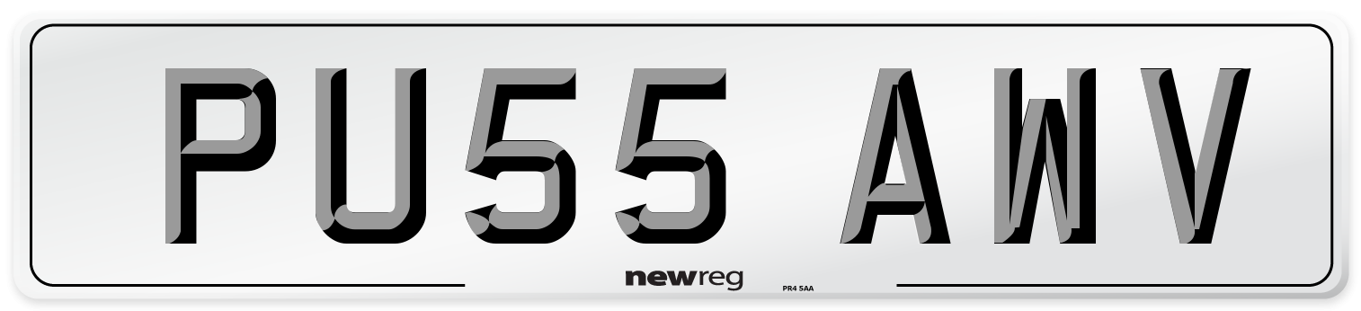 PU55 AWV Number Plate from New Reg
